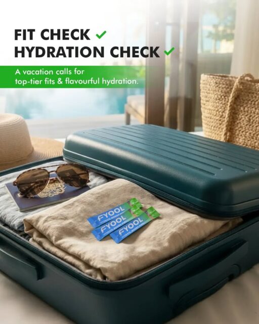 Looking good is great.Feeling good? Even better ✈️✨
Long days, new places, unpredictable routines, Fyool keeps your energy steady so you can actually enjoy every moment. 💧Shop now from the link in the bio.#Fyool #Travel #Fitcheck #Hydrationcheck
