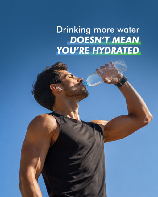 When you sweat, you are not only losing water. Sodium goes out with it.

And how salty your sweat is changes a lot from person to person. Testing on athletes puts it anywhere from 200 to over 2,000 mg per litre, average around 950.

So two people can play the same match, in the same heat, and walk off needing completely different things.

Water puts the fluid back. It does not put back what left with it.